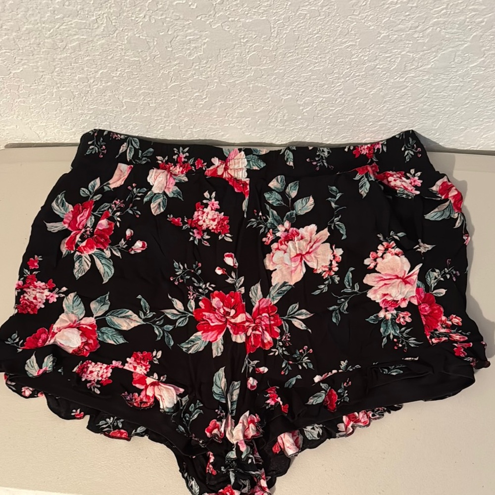 Torrid Floral Black Shorts